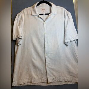 Zara Men's Casual Light Blue Button Down Shirt